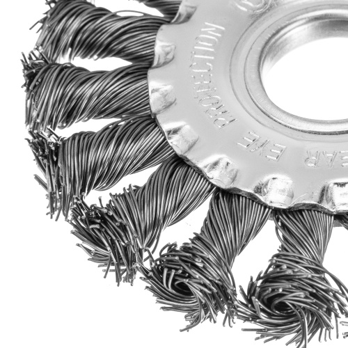 Щетка для УШМ 100 мм, посадка 22.2 мм, плоская, крученая проволока 0.5 мм Matrix по ценам производителя в Уфе с доставкой по всей России