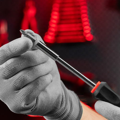 Отвертка с набором бит, 11 шт, Fusion, CrV, трехкомпонентная рукоятка "Anti slip" Matrix по ценам производителя в Уфе с доставкой по всей России