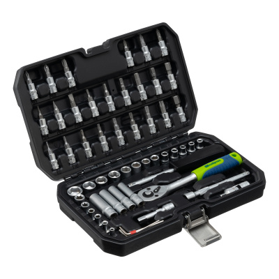 Набор инструментов, 1/4", пластиковый кейс 56 предметов Сибртех по ценам производителя в Уфе с доставкой по всей России