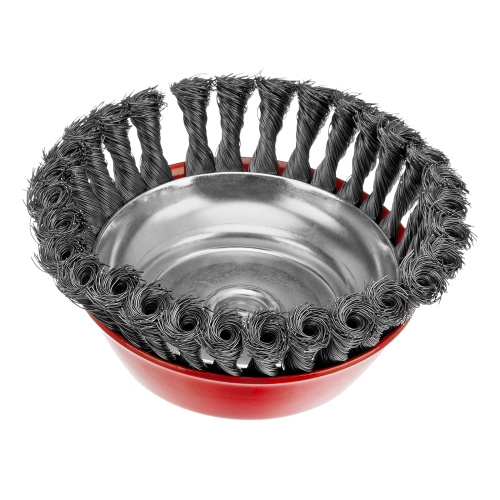 Щетка для УШМ, 150 мм, М14, "чашка", крученая проволока 0.35 мм Matrix по ценам производителя в Уфе с доставкой по всей России