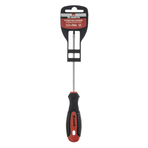 Отвертка Fusion, SL3 х 100 мм, CrV, трехкомпонентная рукоятка "Anti slip" Matrix по ценам производителя в Уфе с доставкой по всей России