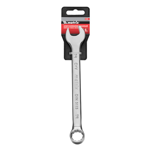 Ключ комбинированный, 19 мм, CrV, полированный хром Matrix по ценам производителя в Уфе с доставкой по всей России