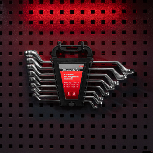 Набор ключей накидных, 6-22 мм, CR-V, 8 шт, полированный хром Matrix по ценам производителя в Уфе с доставкой по всей России