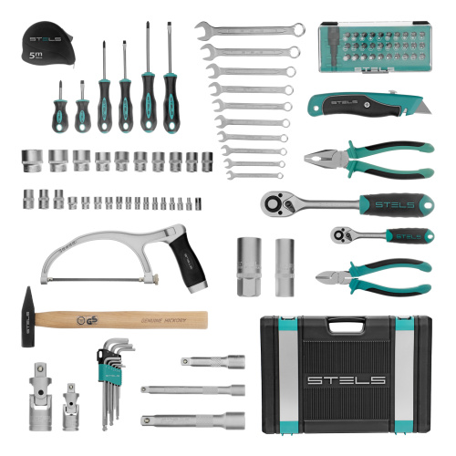 Набор инструментов, 1/2", 1/4", CrV, пластиковый кейс 98 предметов Stels по ценам производителя в Уфе с доставкой по всей России
