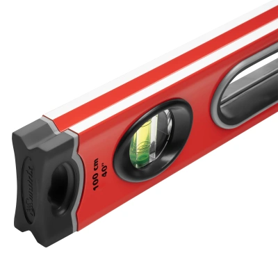 Уровень алюминиевый, 1000 мм, 3 глазка, ударопрочные заглушки, двухкомпонентные ручки Matrix ProFI по ценам производителя в Уфе с доставкой по всей России