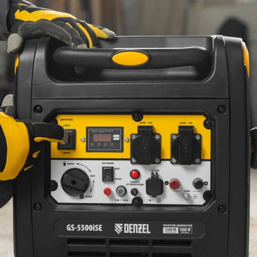 Генератор инверторный GS-5500iSE, 5,5 кВт, 230 В, закрытый корпус,электростартер Denzel по ценам производителя в Уфе с доставкой по всей России