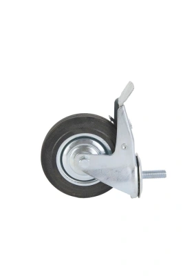 Колесо поворотное SCtB 63 160 мм резина с болтом и тормозом (F) по ценам производителя в Уфе с доставкой по всей России