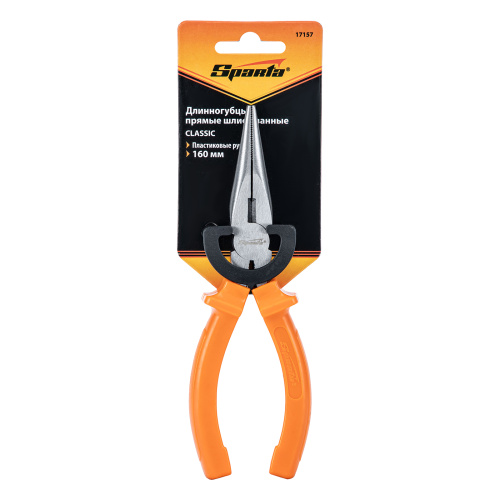 Длинногубцы прямые Classic, 160 мм, шлифованные, пластмассовые рукоятки Sparta по ценам производителя в Уфе с доставкой по всей России