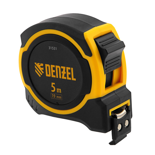 Рулетка 5м х 19мм, двухкомп. корпус, магнитный обрезиненный зацеп Denzel по ценам производителя в Уфе с доставкой по всей России