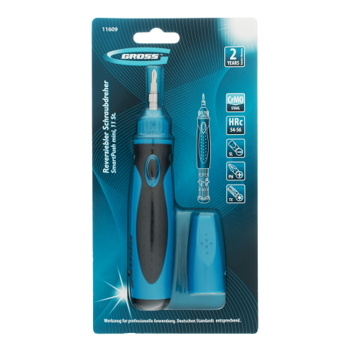 Отвертка реверсивная, механизм SmartPush mini 11 шт, CrMo Gross по ценам производителя в Уфе с доставкой по всей России