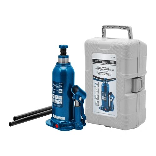 Домкрат гидравлический бутылочный, 6 т, h подъема 207-404 мм, в пластиковом кейсе Stels по ценам производителя в Уфе с доставкой по всей России