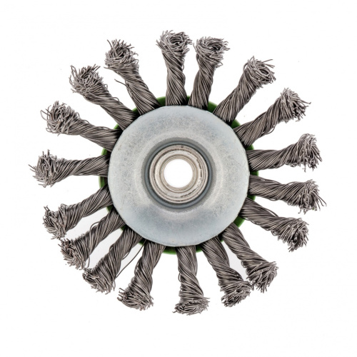 Щетка для УШМ, 115 мм, М14, "тарелка", крученая проволока 0.5 мм Сибртех по ценам производителя в Уфе с доставкой по всей России