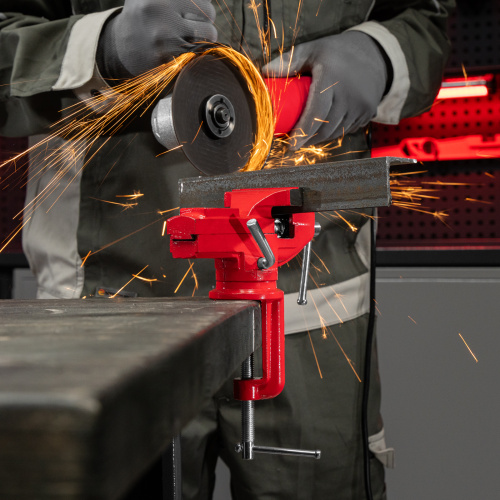 Тиски слесарные, 80 мм, настольные, поворотные, c наковальней MTX по ценам производителя в Уфе с доставкой по всей России