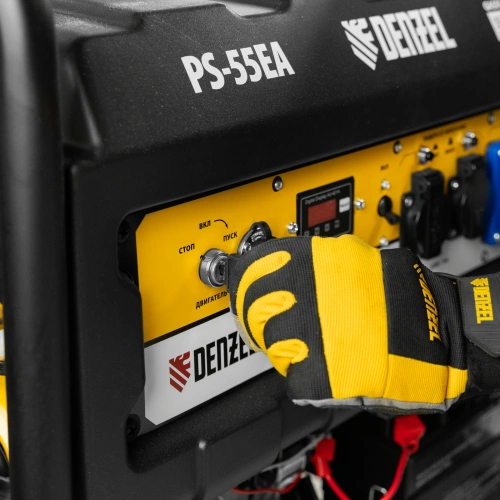 Генератор бензиновый PS 55 EA, 5.5 кВт, 230 В, 25 л, коннектор автоматики, электростартер Denzel по ценам производителя в Уфе с доставкой по всей России