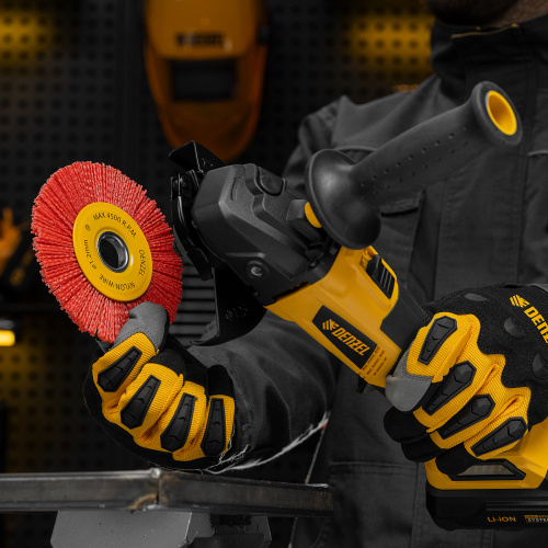 Щетка для УШМ, 125 мм, Плоская, нейлоновая щетина, посадка 22,2 мм Denzel по ценам производителя в Уфе с доставкой по всей России