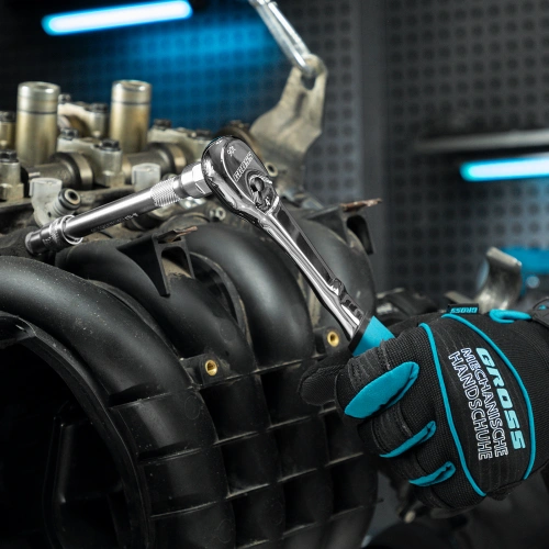 Ключ-трещотка 3/8", CrV, 90 зубьев, усиленный, хром Gross по ценам производителя в Уфе с доставкой по всей России