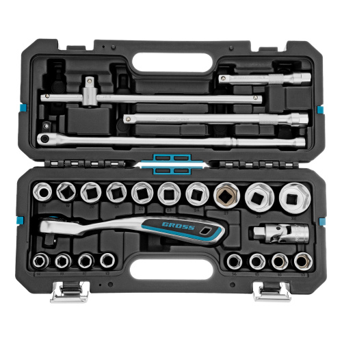 Набор инструментов, 1/2", CrV, 120 зубьев, 24 предмета Gross по ценам производителя в Уфе с доставкой по всей России