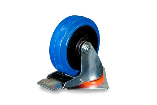 Колесо поворотное из эластичной резины MW150 150 мм с тормозом по ценам производителя в Уфе с доставкой по всей России