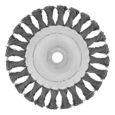 Щетка для УШМ 125 мм, М14, плоская, крученая проволока 0.5 мм Matrix по ценам производителя в Уфе с доставкой по всей России