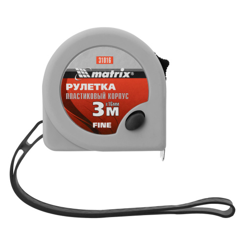 Рулетка Fine,3 м х 16 мм,пластиковый корпус Matrix по ценам производителя в Уфе с доставкой по всей России
