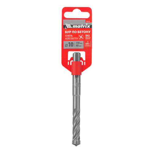 Бур по бетону, 10 x 110 мм, SDS Plus c крестовой пластиной Matrix по ценам производителя в Уфе с доставкой по всей России