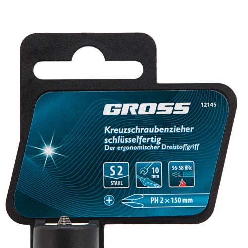 Отвертка PH2 x 150 мм, S2, трехкомпонентная ручка Gross по ценам производителя в Уфе с доставкой по всей России