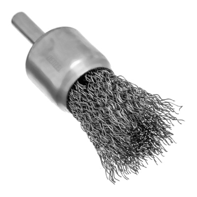 Набор щеток для дрели, 2 Плоские 50-75мм, 3 Чашки 25-50-75мм, шпилька,  нерж.вит. проволока Denzel по ценам производителя в Уфе с доставкой по всей России