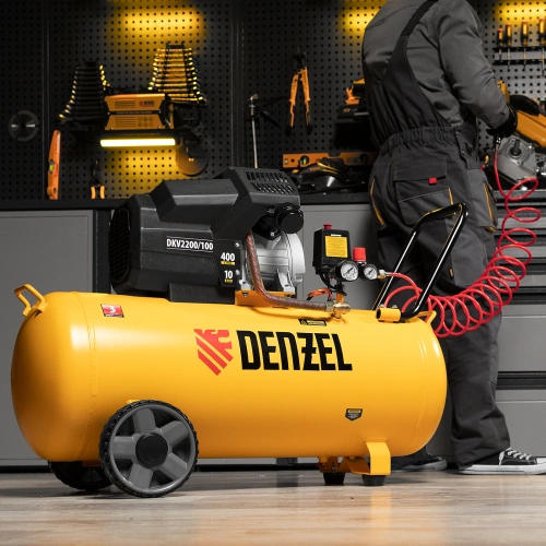 Компрессор воздушный DKV2200/100, Х-PRO 2.2 кВт, 400 л/мин, 100л Denzel по ценам производителя в Уфе с доставкой по всей России