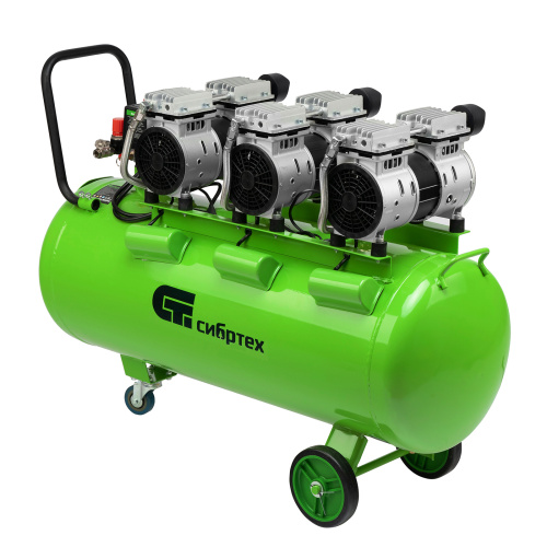 Компрессор безмаслянный малошумный МБ 2250/100, 2250 Вт, 100л, 400 л/мин Сибртех по ценам производителя в Уфе с доставкой по всей России