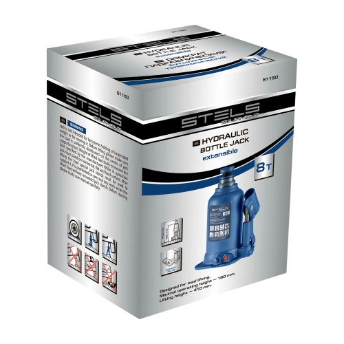 Домкрат гидравлический бутылочный телескопический, 8 т, подъем 180-410 мм Stels по ценам производителя в Уфе с доставкой по всей России