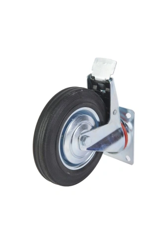 Колесо поворотное резина SCb 80 200 мм с тормозом (F) по ценам производителя в Уфе с доставкой по всей России