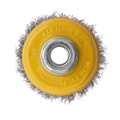 Щетка для УШМ, 75 мм, "Чашка", витая нержавеющая проволока 0.3 мм, М14 Denzel по ценам производителя в Уфе с доставкой по всей России