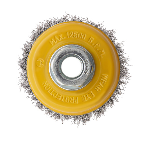 Щетка для УШМ, 75 мм, "Чашка", витая нержавеющая проволока 0.3 мм, М14 Denzel по ценам производителя в Уфе с доставкой по всей России