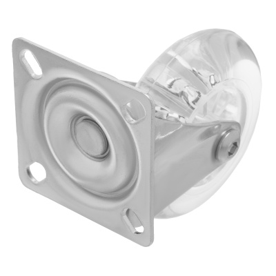 Колесо ПУ прозрачное поворотное d-75 мм, крепление платформенное Сибртех по ценам производителя в Уфе с доставкой по всей России