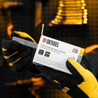 Скобы 21GA для пнев. степл., 14мм, шир. - 0,95мм, тол. - 0,6мм, шир. скобы - 12,8мм, 5000шт Denzel по ценам производителя в Уфе с доставкой по всей России