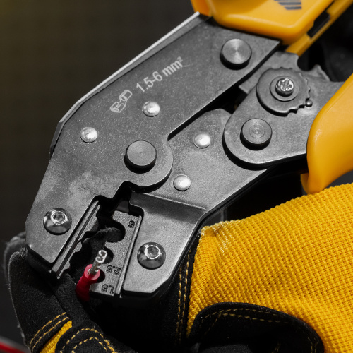 Клещи для обжима неизолированных наконечников НК и НВ, разъемов РП, 1,5 - 6 мм2 Denzel по ценам производителя в Уфе с доставкой по всей России