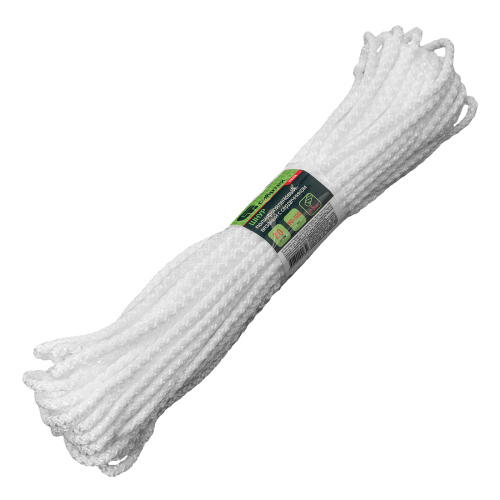 Шнур вязаный полипропиленовый с серд. белый, 5 мм, L 20 м , Сибртех по ценам производителя в Уфе с доставкой по всей России