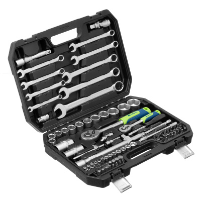 Набор инструментов, 1/2", 1/4", пластиковый кейс, 82 предмета Сибртех по ценам производителя в Уфе с доставкой по всей России