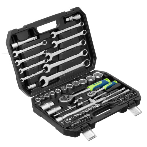 Набор инструментов, 1/2", 1/4", пластиковый кейс, 82 предмета Сибртех по ценам производителя в Уфе с доставкой по всей России