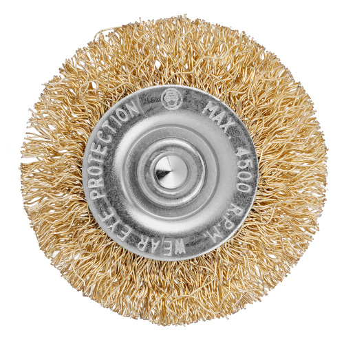 Щетка для дрели, 50 мм, плоская со шпилькой, латунированная витая проволока Matrix по ценам производителя в Уфе с доставкой по всей России