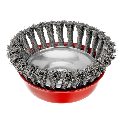 Щетка для УШМ, 125 мм, М14, "чашка", крученая проволока 0.5 мм Matrix по ценам производителя в Уфе с доставкой по всей России