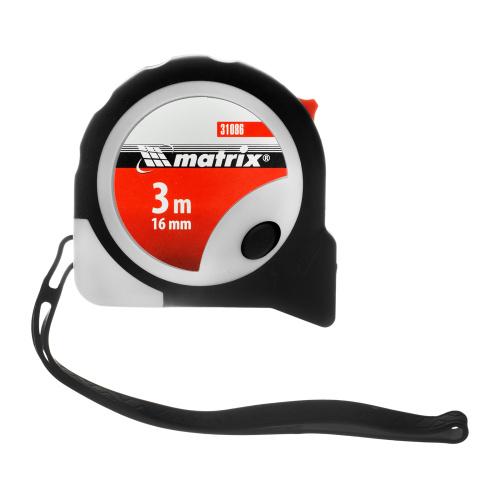 Рулетка Continuous fixation,3 м х 16 мм,двухкомпонентный корпус,плавная фиксация Matrix по ценам производителя в Уфе с доставкой по всей России