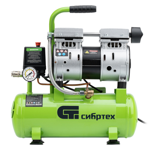 Компрессор безмаслянный малошумный МБ 750/10,750 Вт, 10 л, 150 л/мин Сибртех по ценам производителя в Уфе с доставкой по всей России