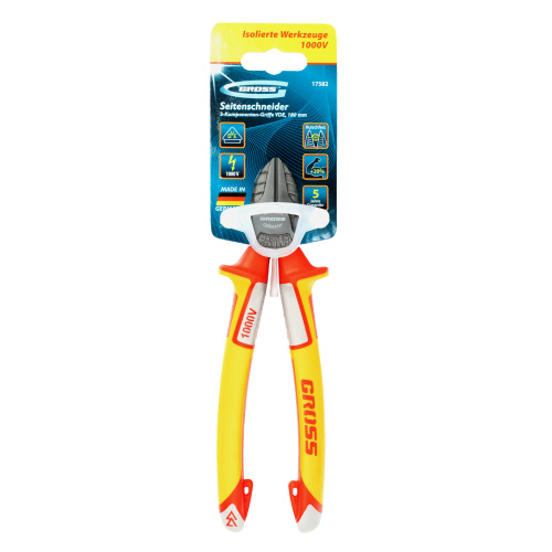 Бокорезы, диэлектрические рукоятки, до 1000 В, трехкомпонентные рукоятки, 180 мм Gross по ценам производителя в Уфе с доставкой по всей России