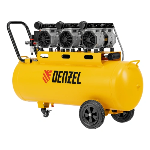 Компрессор безмасляный, малошумный DLS 1800/100,1800 Вт, 3x600, 100 л, 345 л/мин Denzel по ценам производителя в Уфе с доставкой по всей России