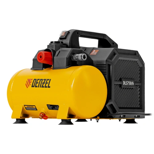 Компрессор  DLS750/6 безмасляный малошумный 750 Вт, 140 л/мин,ресивер 6 л Denzel по ценам производителя в Уфе с доставкой по всей России