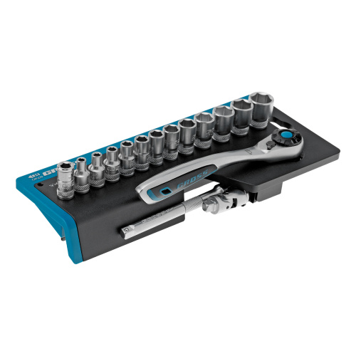 Набор торцевых головок, трещотка 120 зубьев, 1/4", CrV, 36 предметов Gross по ценам производителя в Уфе с доставкой по всей России