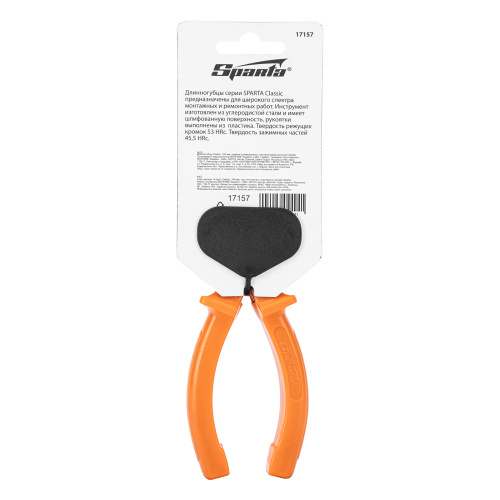 Длинногубцы прямые Classic, 160 мм, шлифованные, пластмассовые рукоятки Sparta по ценам производителя в Уфе с доставкой по всей России