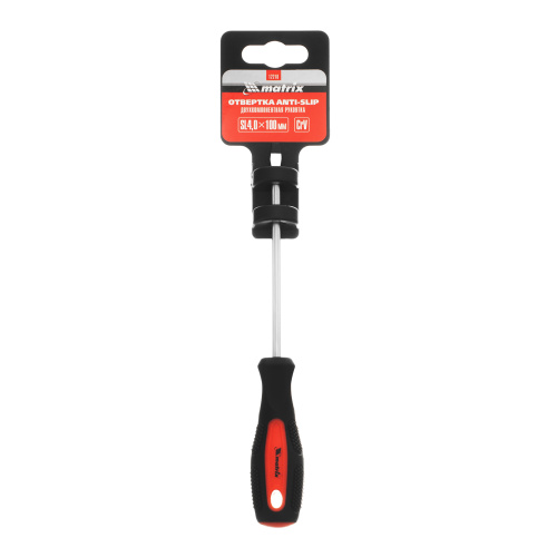 Отвертка Anti-Slip, SL4 х 100 мм, CrV, двухкомпонентная рукоятка Matrix по ценам производителя в Уфе с доставкой по всей России