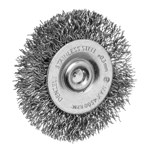 Набор щеток для дрели, 1 Плоская 50мм, 2 Чашки 25-50мм, шпилька, нерж. вит. проволока Denzel по ценам производителя в Уфе с доставкой по всей России